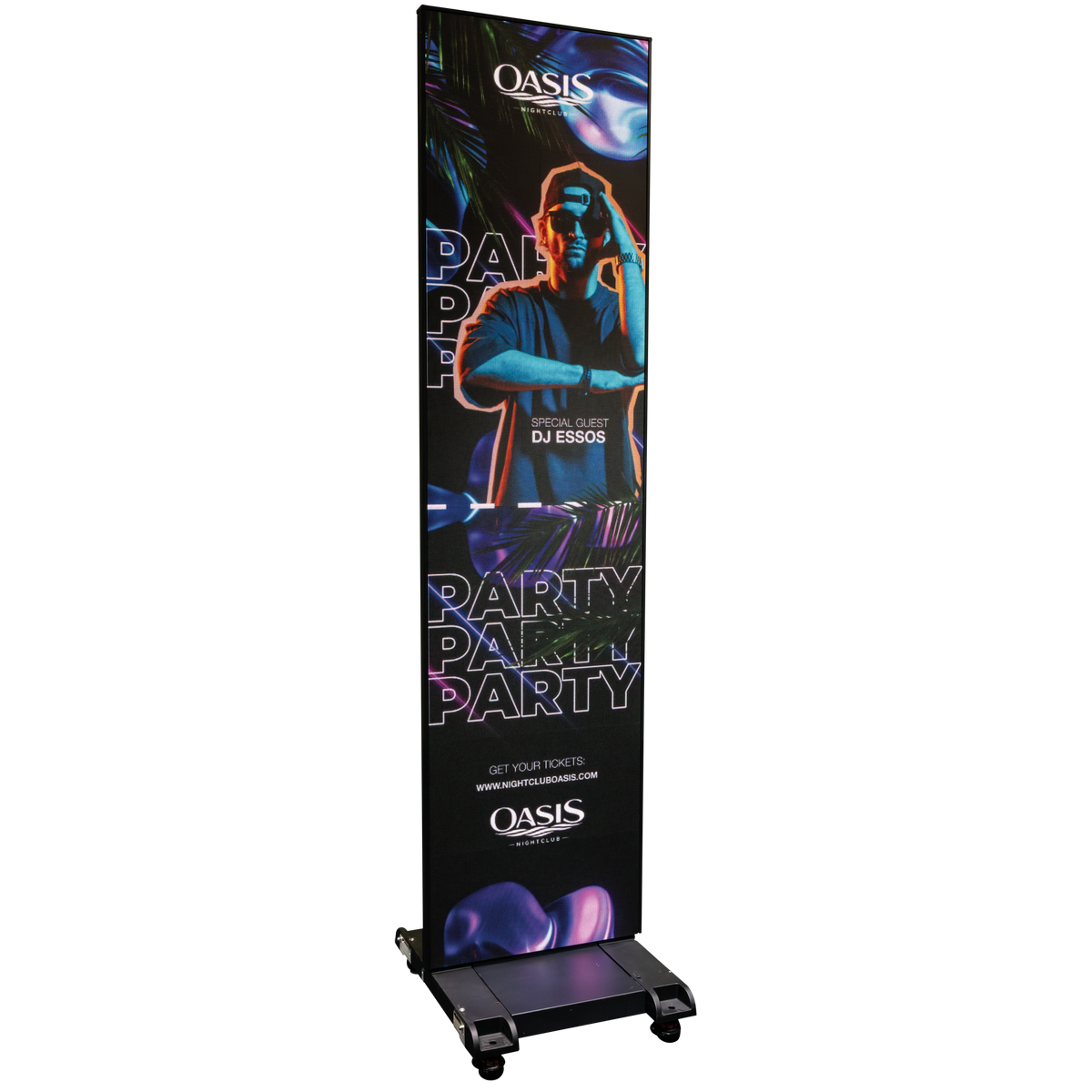 Video Poster 1.5 LED-affisch, inkl. flightcase