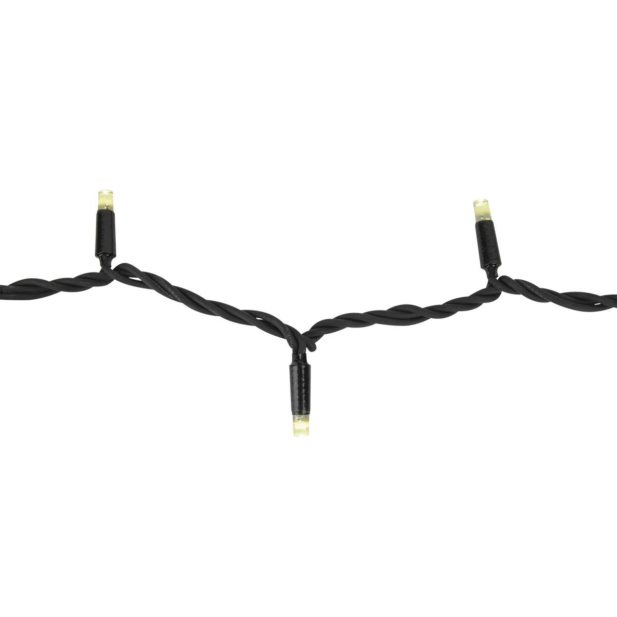 LED Rubber Static String Light, varmvit ljusslinga, svart