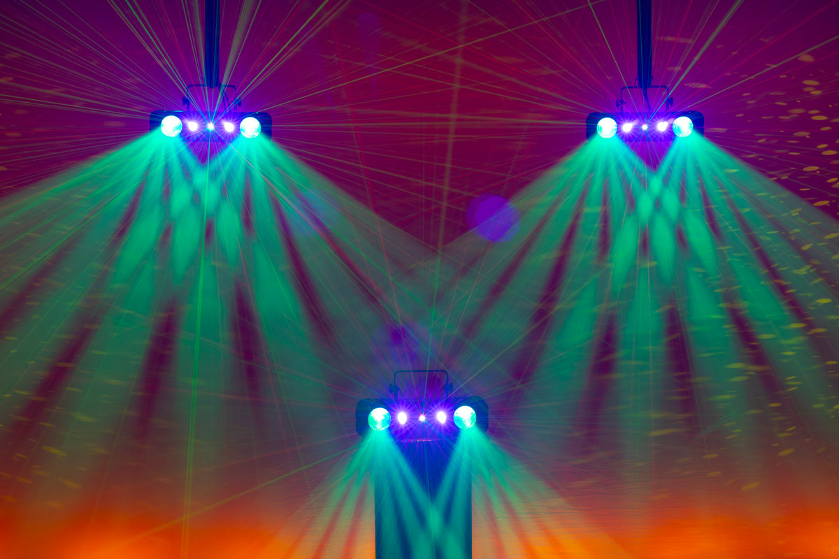Dynamica Compact, 4-i-1-effekt med beam, strobe, UV och laser
