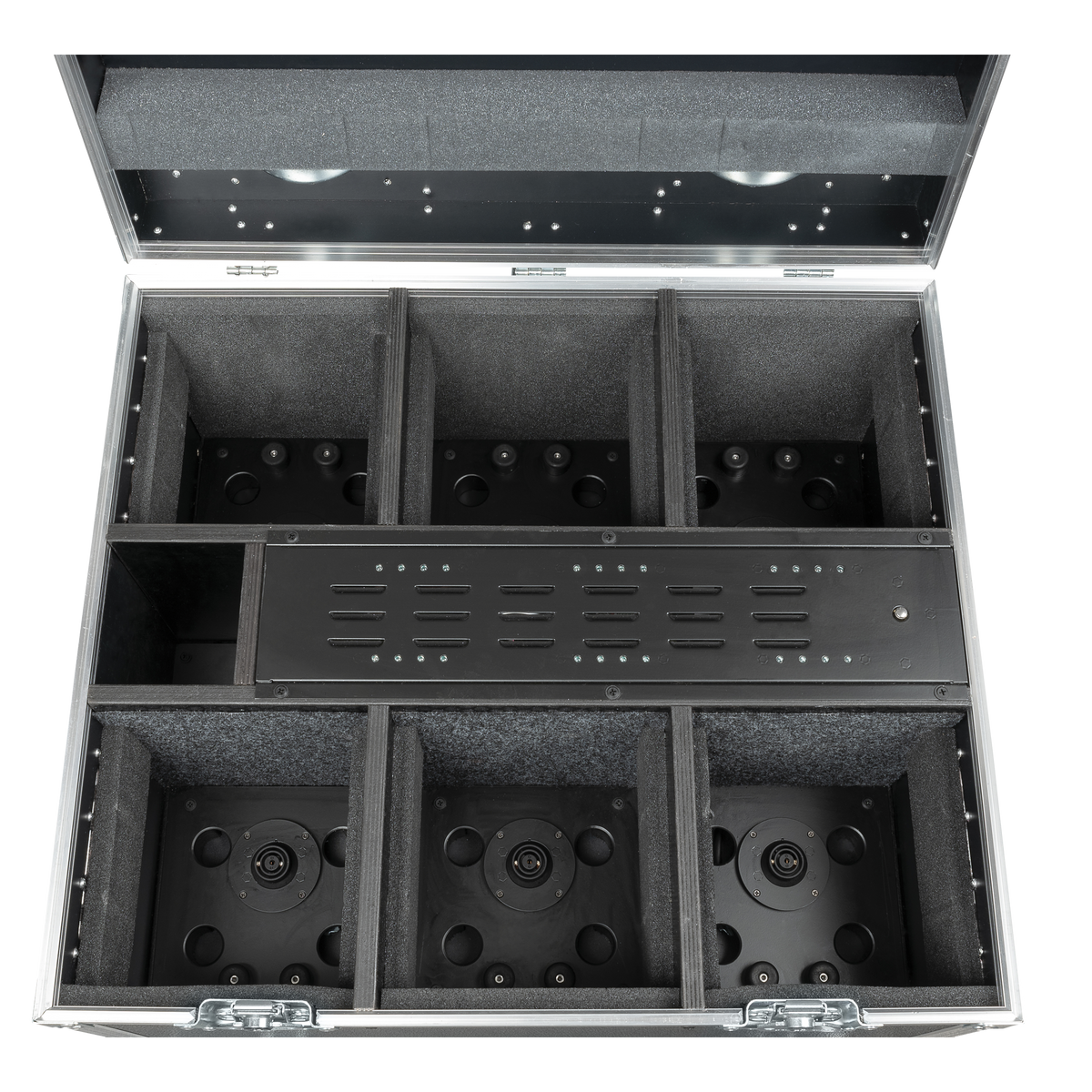 EventSpot 1600 Q4 Set, 6 st i laddningscase, borstad aluminium
