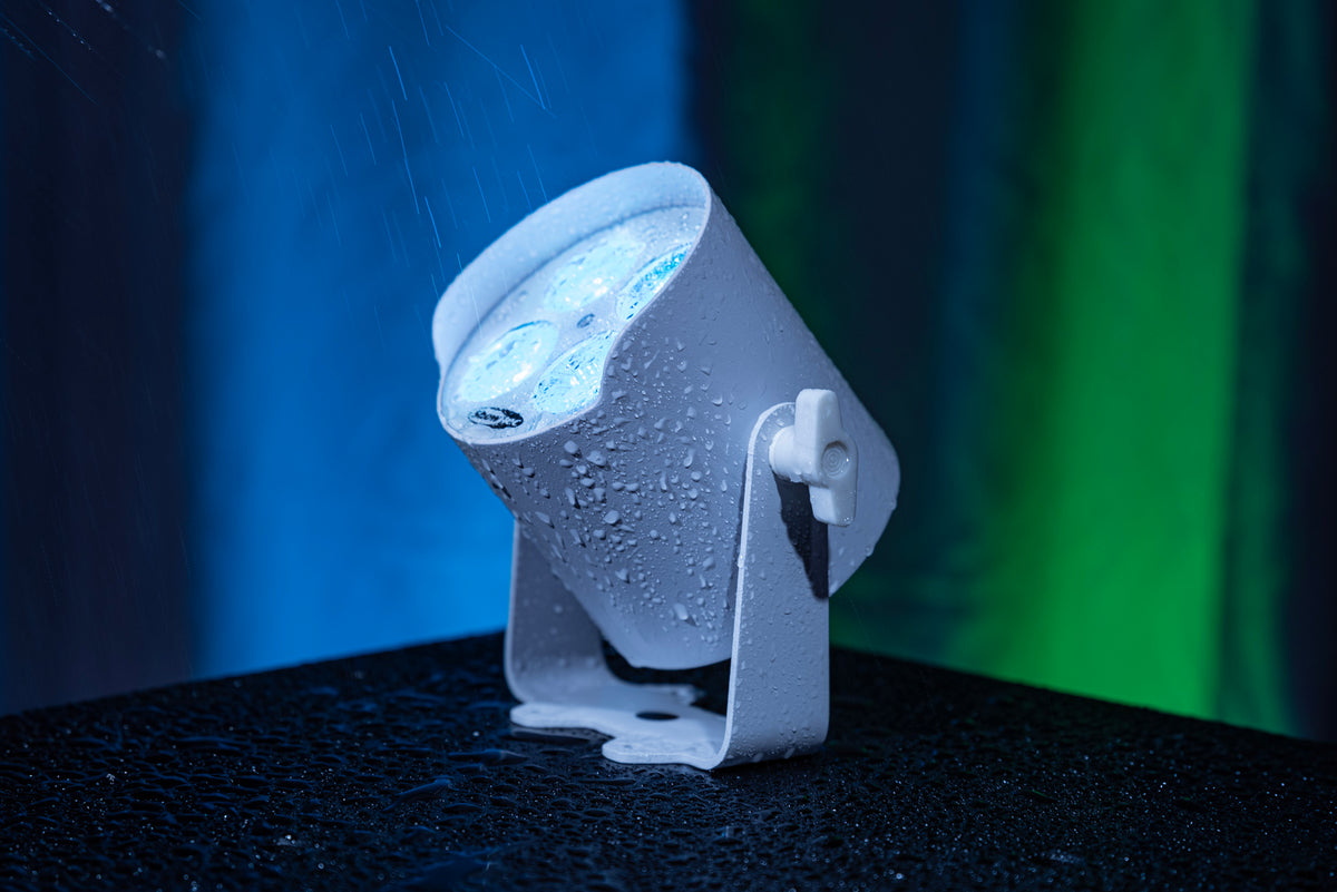 EventLITE 4/8 Mini Q6, batteridriven spot IP65, vit