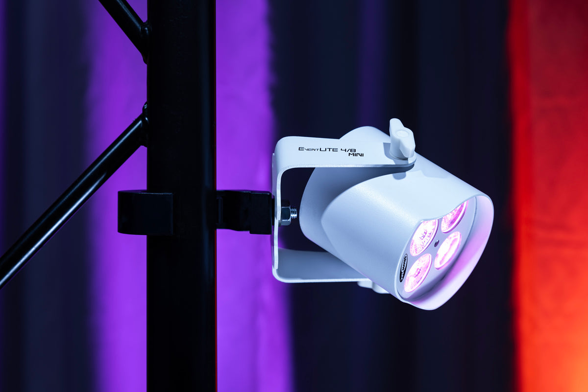 EventLITE 4/8 Mini Q6, batteridriven spot IP65, vit