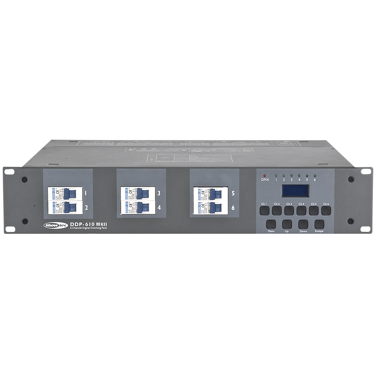 DDP-610 MKII dimmerpack, 6 kanaler, 10 A, 16-polig multipin