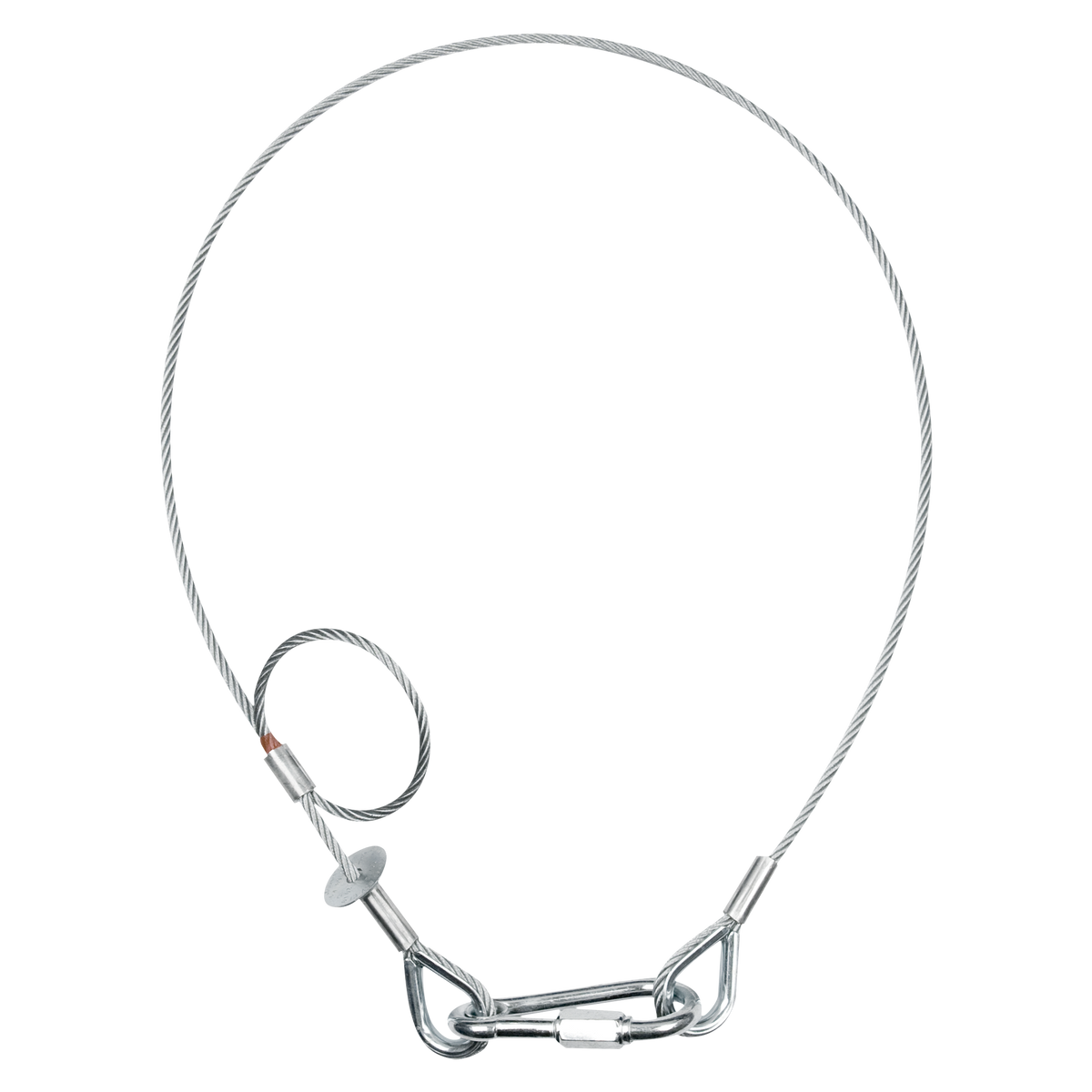 Säkerhetsvajer 5 mm – 1 000 mm, silver, BGV-C1, max 60 kg