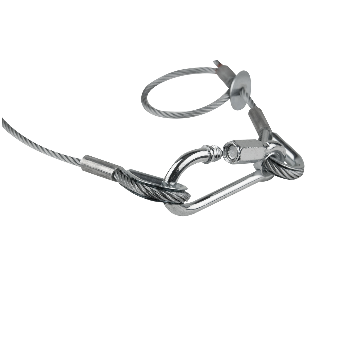 Säkerhetsvajer 5 mm – 1 000 mm, silver, BGV-C1, max 60 kg