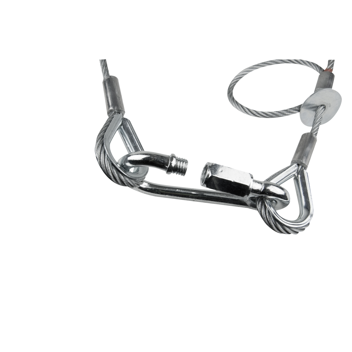 Säkerhetsvajer 5 mm – 1 000 mm, silver, BGV-C1, max 60 kg