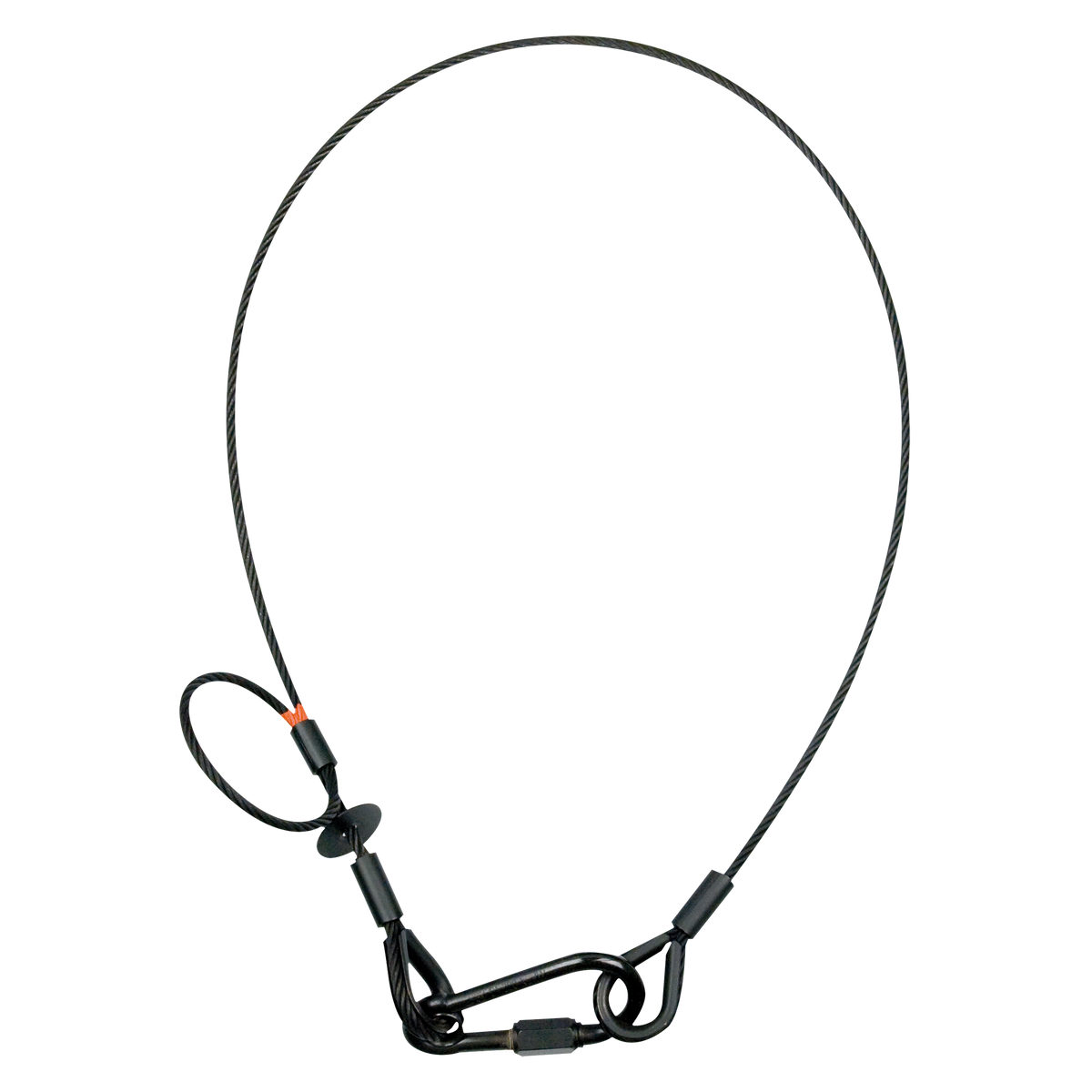 Säkerhetsvajer 5 mm – 1 000 mm, svart, BGV-C1, max 60 kg