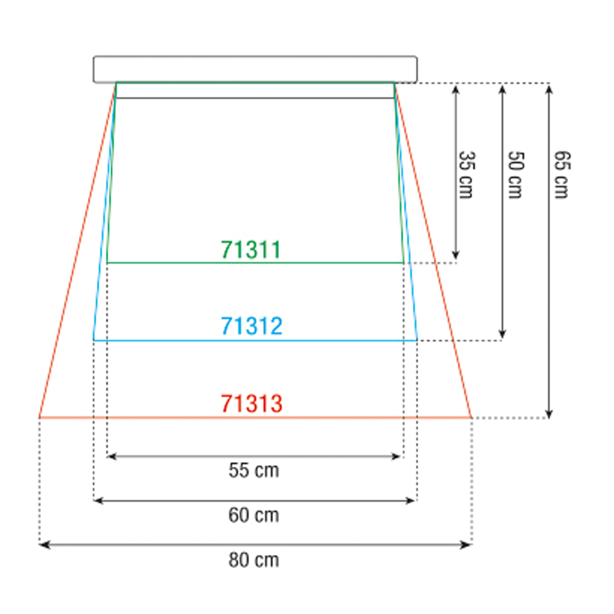 Separat hölje för regnskydd Ø 60 cm, längd 65 cm