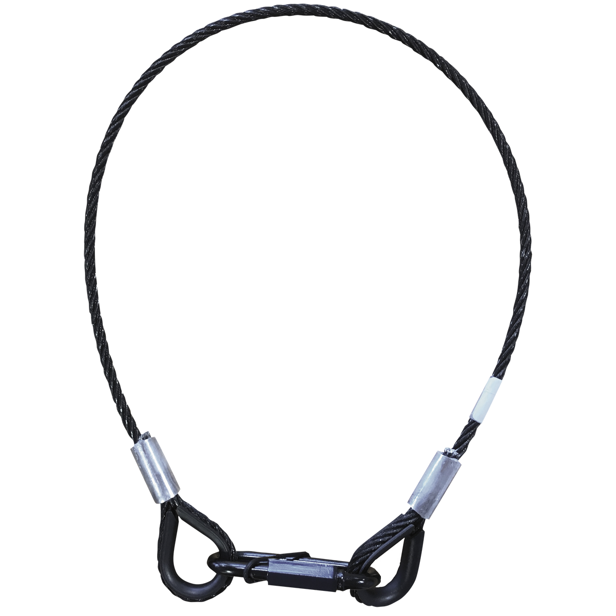 Säkerhetswire 6 mm, BGV-C1, 60 cm, max 20 kg, svart