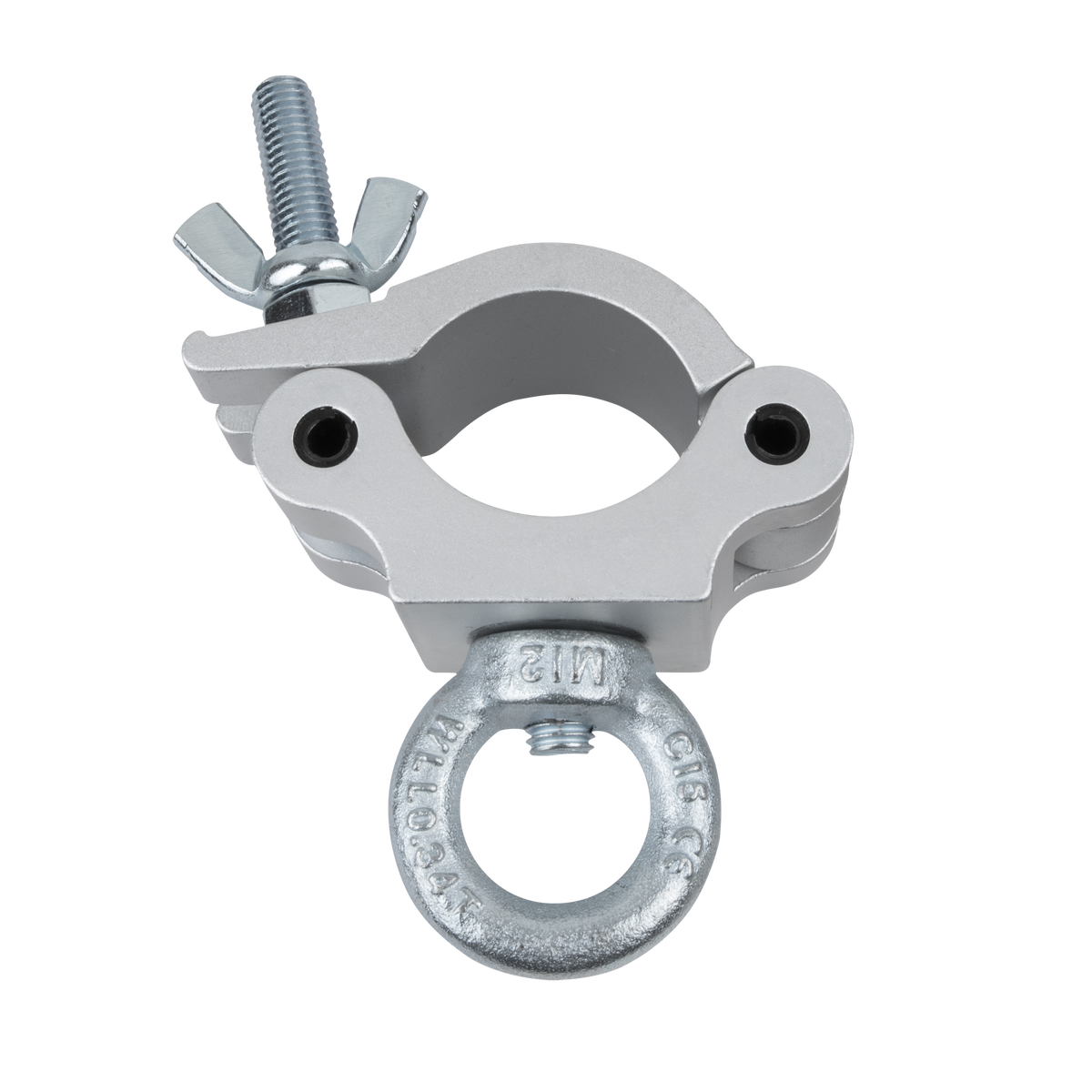 Halvkoppling med lyftögla, 50 mm, SWL 340 kg, aluminium, silver