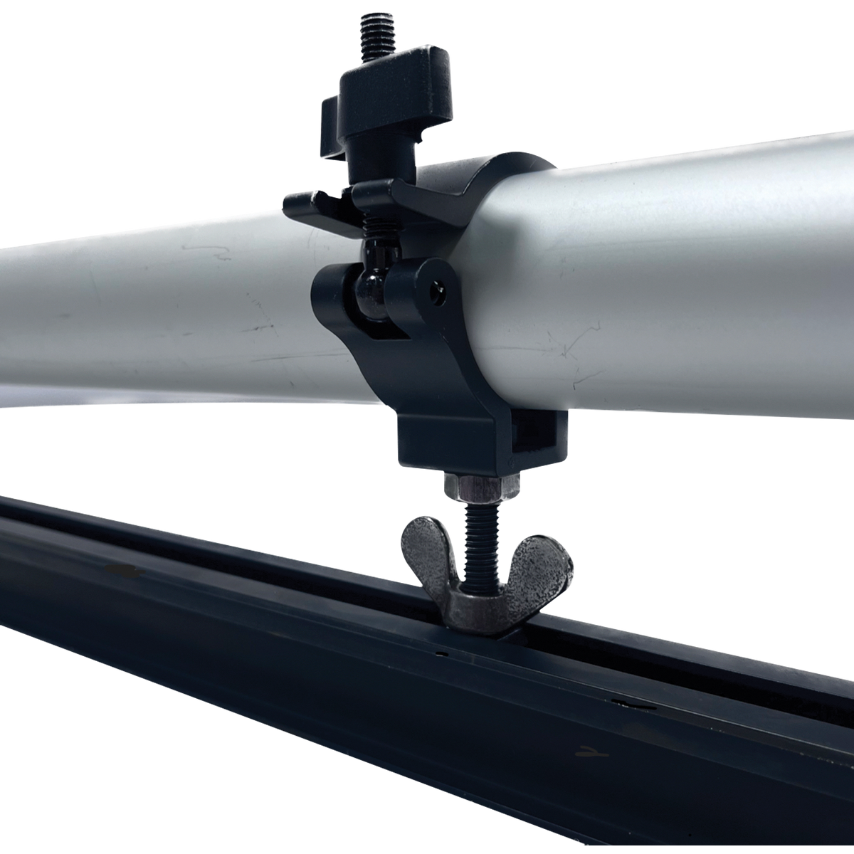 Eurotrack halvkoppling med bult M10 × 35 och glidmutter, svart