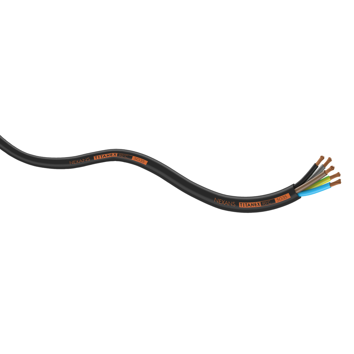 Titanex neoprenkabel svart 5x 4 mm², per meter