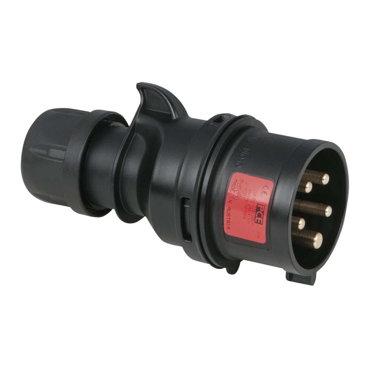 CEE 16 A 400 V 5-polig stickpropp hane – svart, IP44