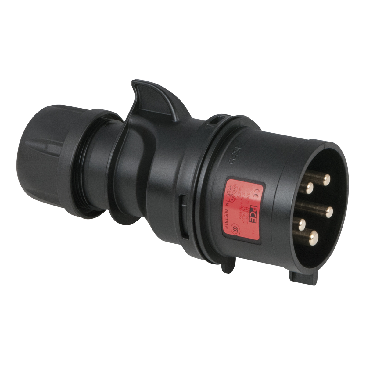 CEE 32 A 400 V 5-polig stickpropp hane – svart, IP44