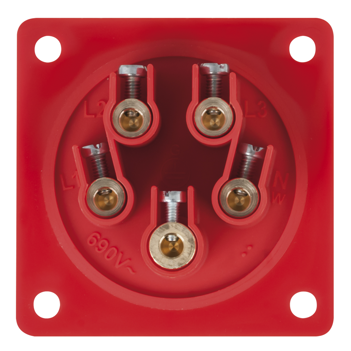 CEE 32 A 400 V 5-polig panelmonterat intag hane – röd, IP44