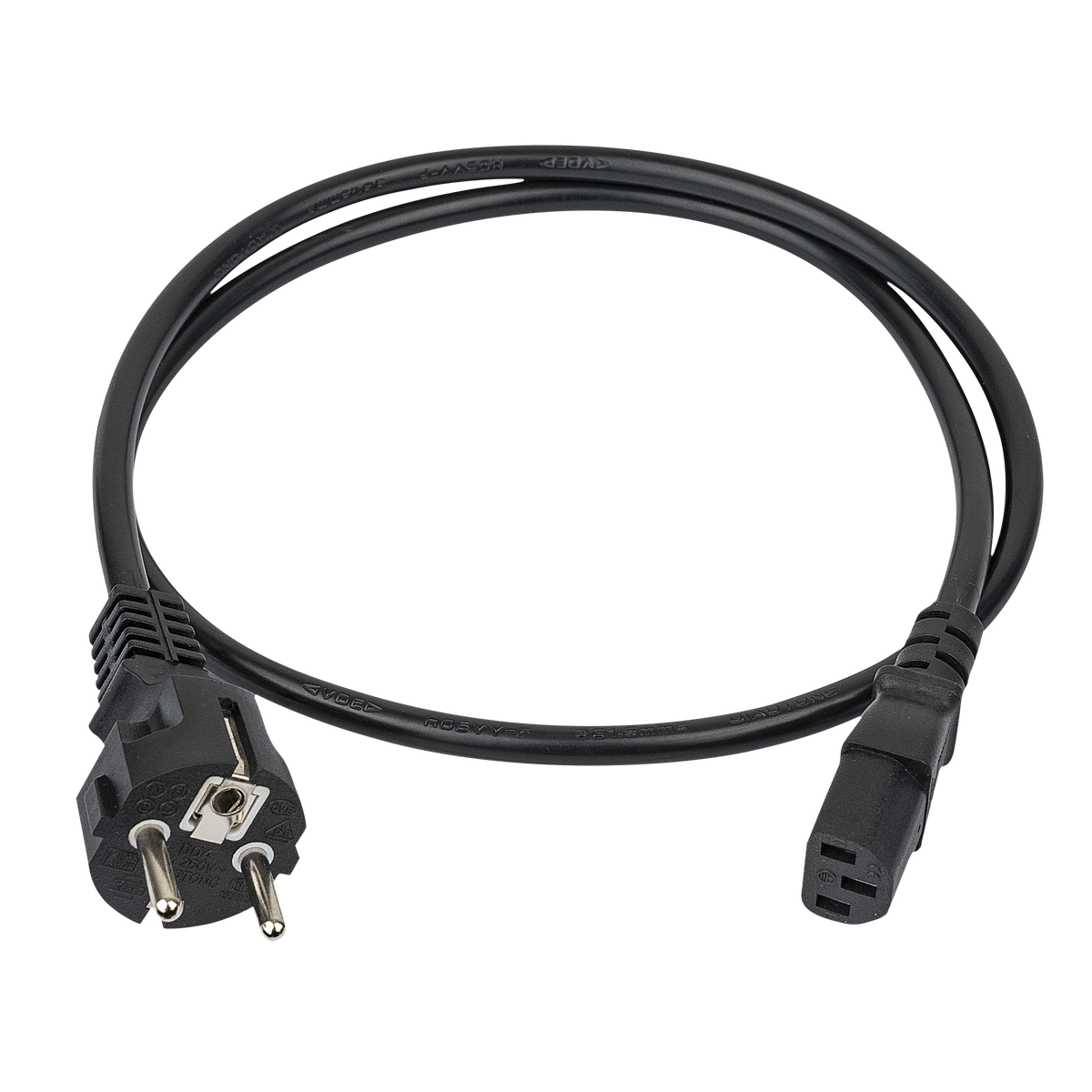 Strömkabel Schuko hane till IEC C13, 3 × 1,5 mm², 10 m
