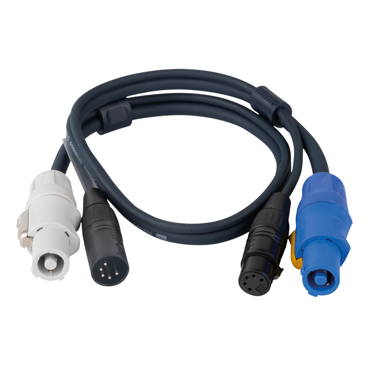 Hybridkabel powerCON och XLR 5-polig, DMX/ström, 0,75 m