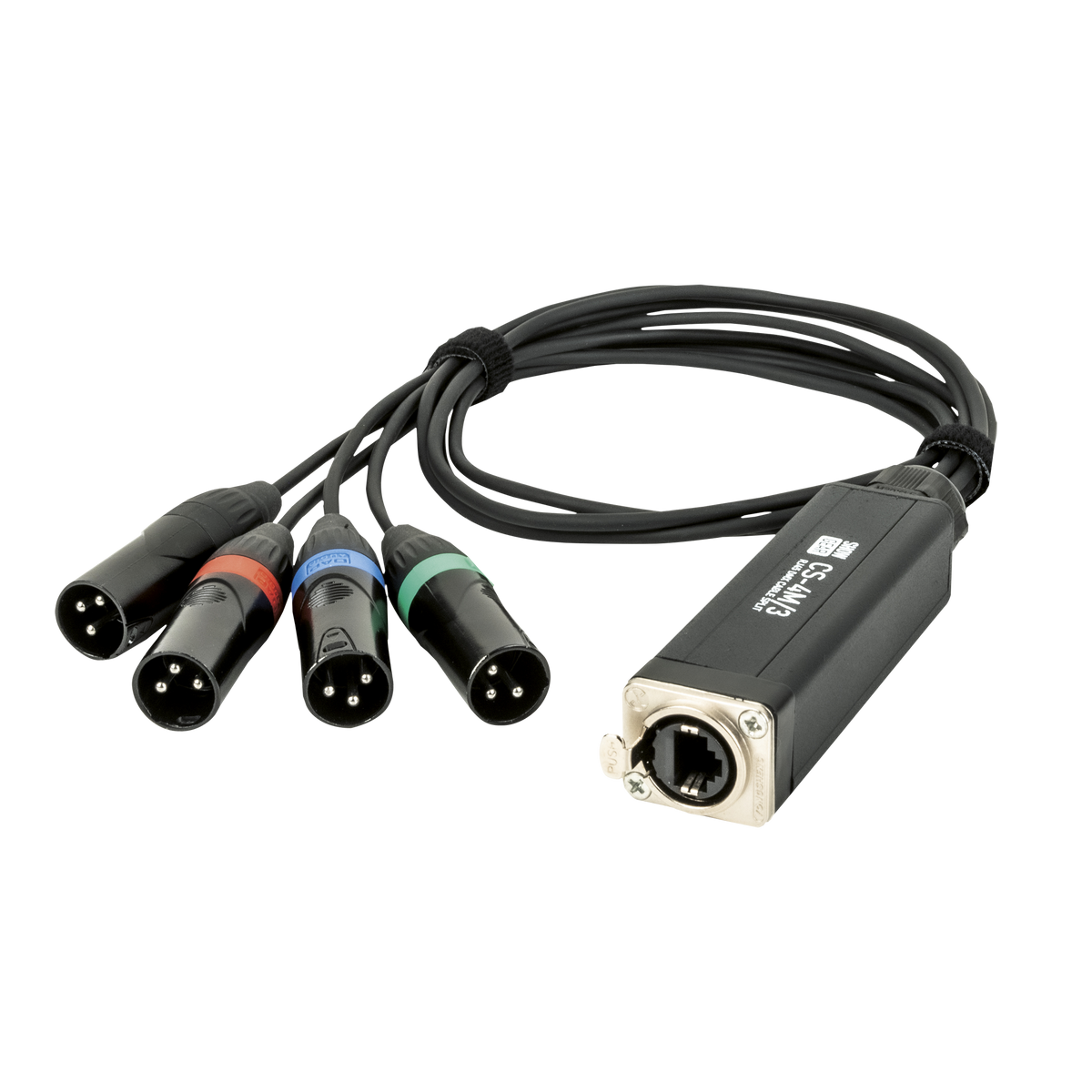 CS-4M/3 DMX-shuttle via nätverkskabel, 4 kanaler 3-polig DMX (hane) till RJ45 CAT (hona)