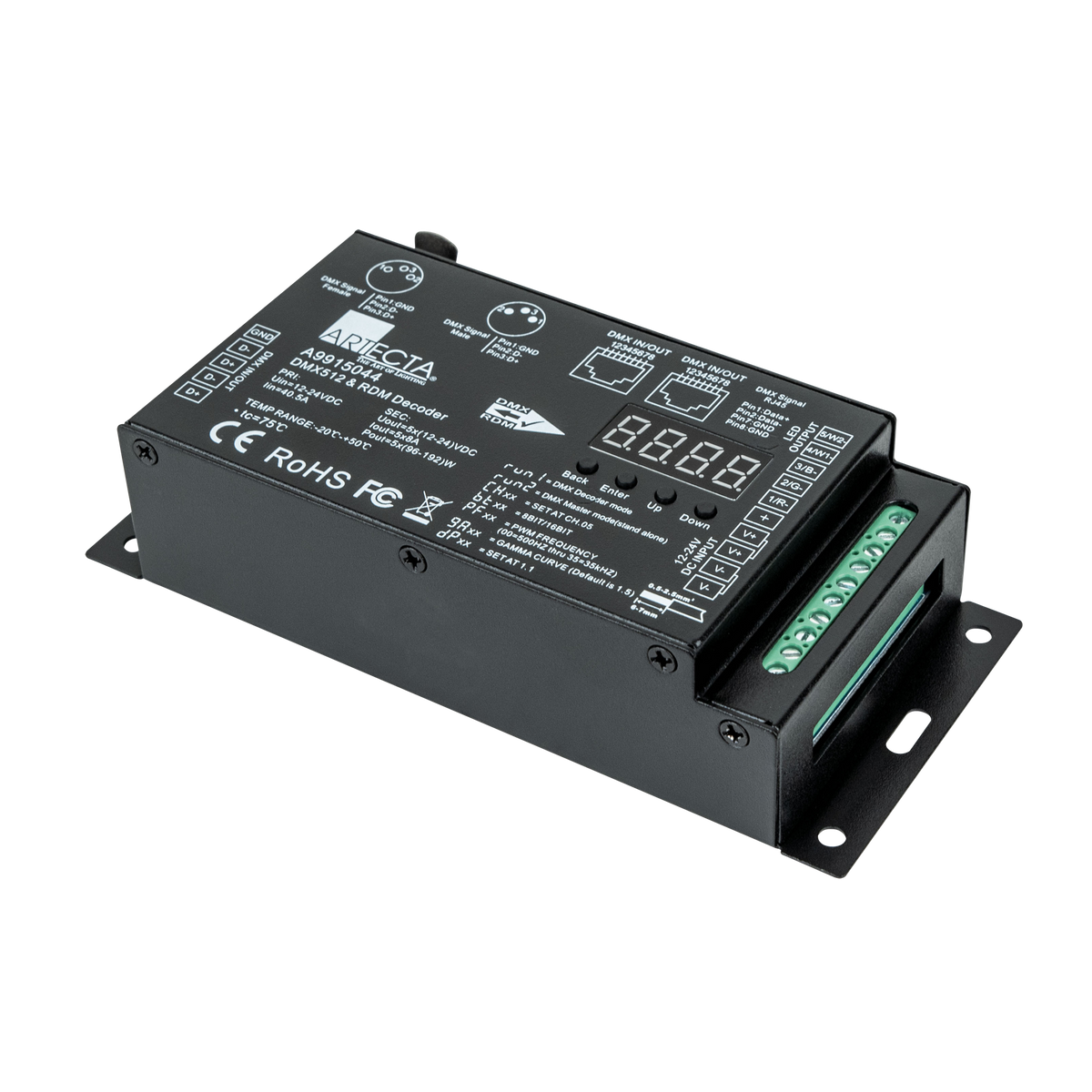 LED DIM-5 RDM, 5-kanals LED-styrenhet DMX/RDM