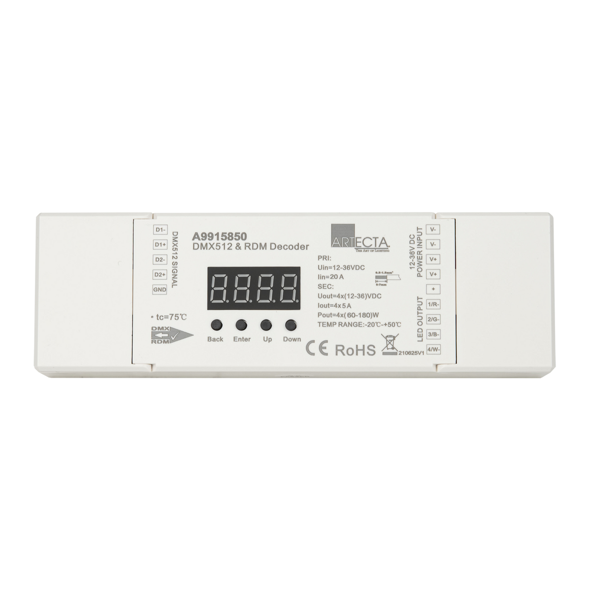 Play-III LED DMX-dimmer, 4 kanaler