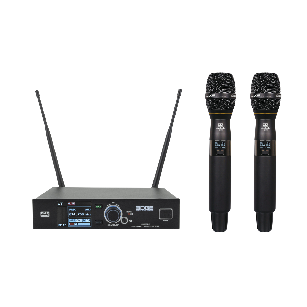 EDGE EHS-2 trådlöst set med två handmikrofoner, 610–670 MHz