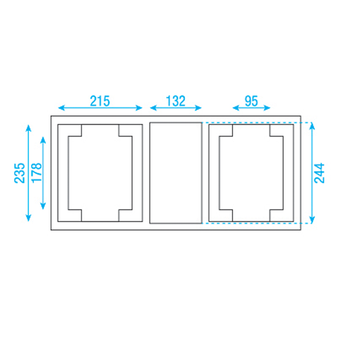 Flightcase för 2 × Phantom 65, Value Line – med tillbehörsfack