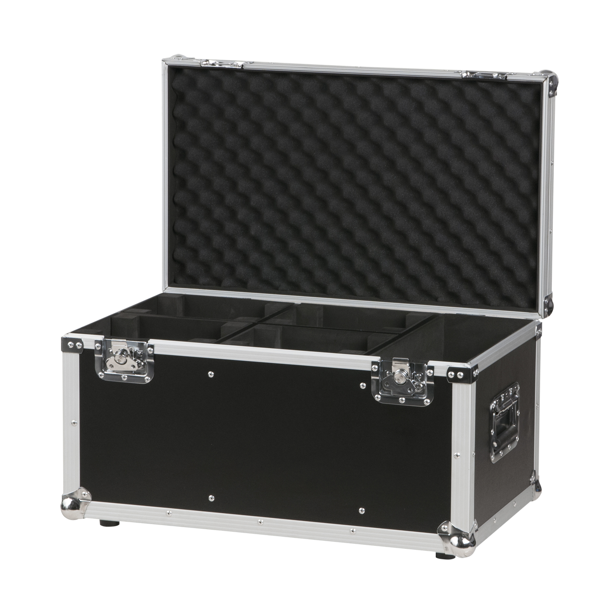 Flightcase för 4 × Kanjo 10 / 60, med tillbehörsfack