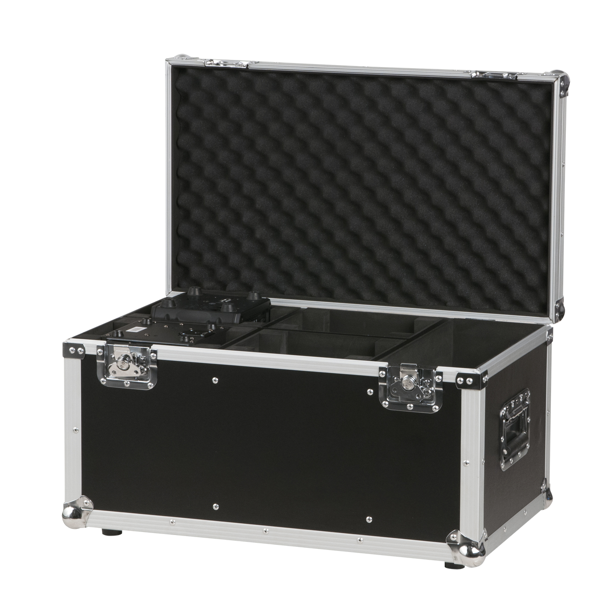 Flightcase för 4 × Kanjo 10 / 60, med tillbehörsfack