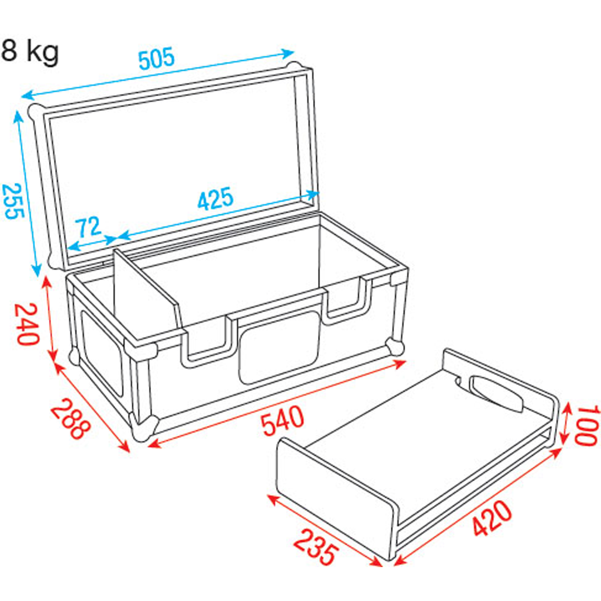 Conical Adapter Case, inkl. 2 adapterinsatser