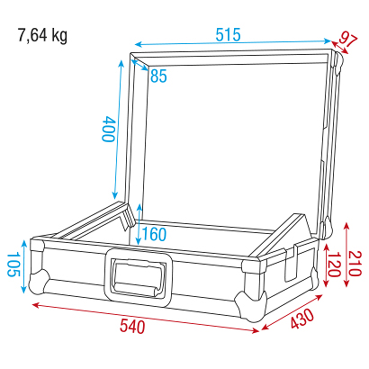 19" mixercase 8U med kabelöppning