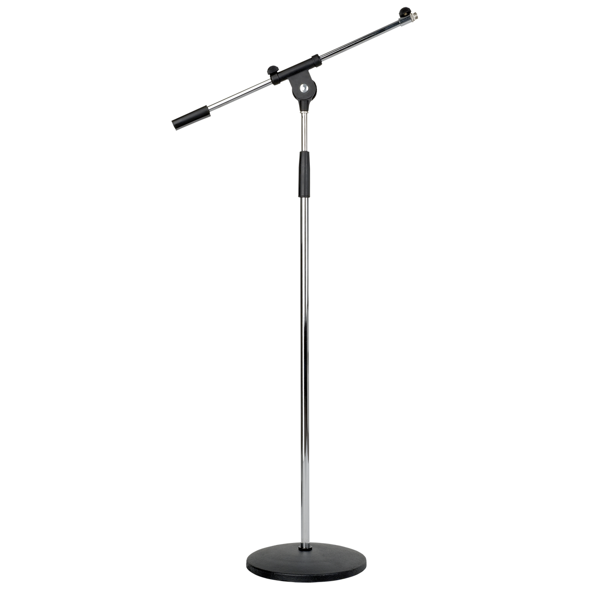 Mikrofonstativ med bom, rund fot, 950–1610 mm, 3/8" gänga
