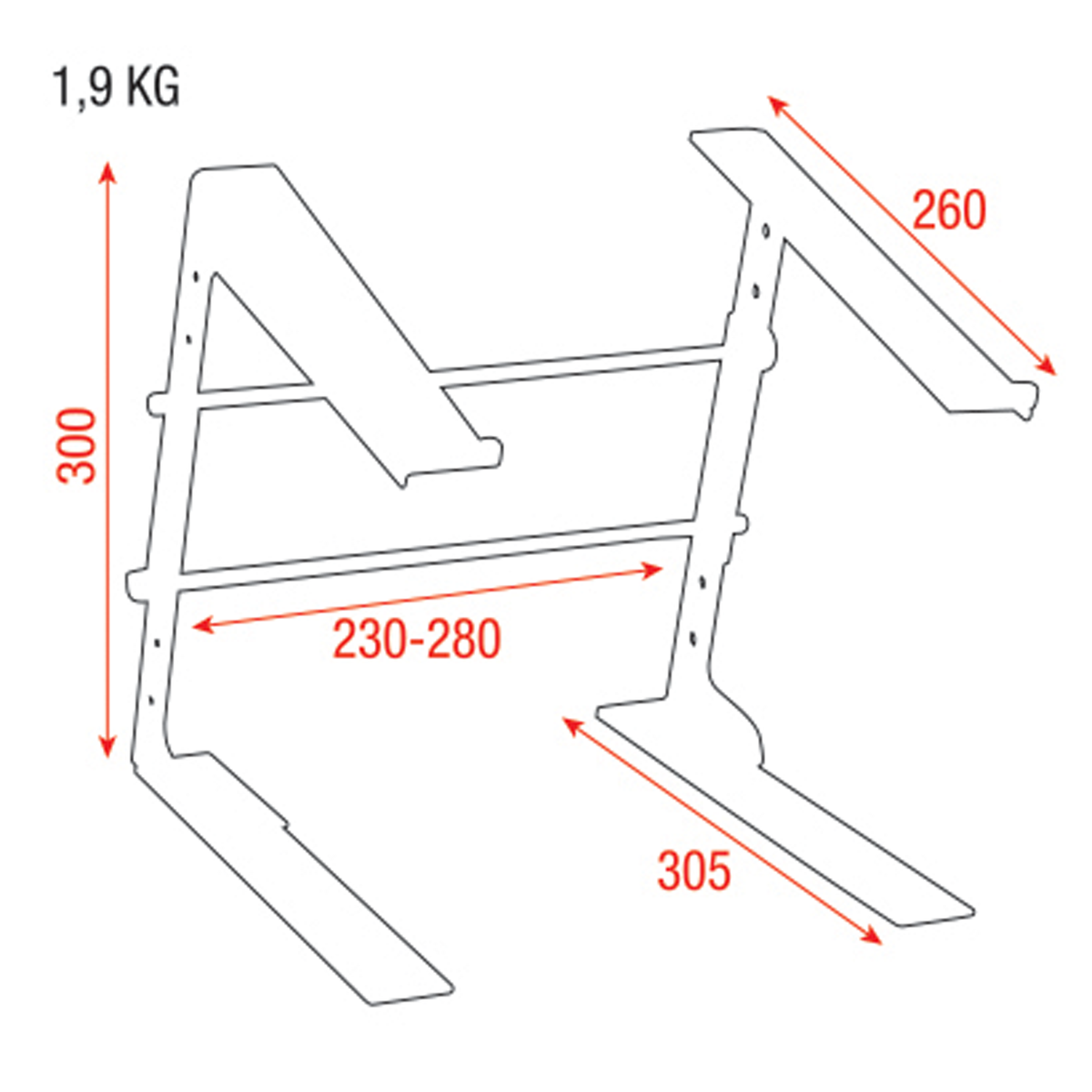 Laptopstativ, stål