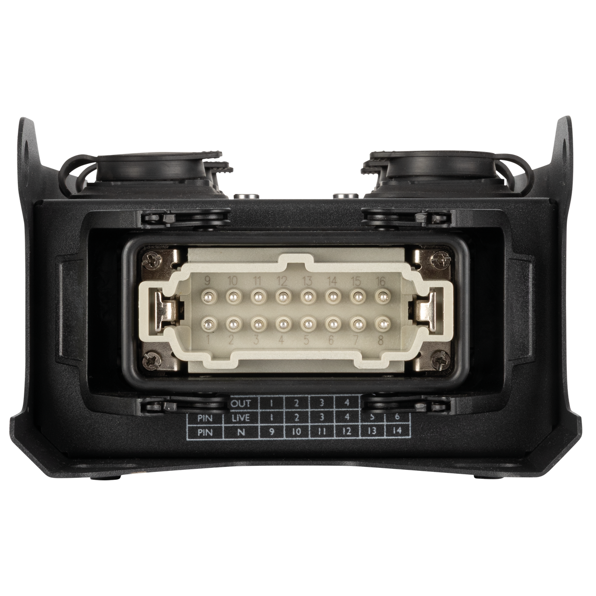 PowerCore 1m.6p breakoutbox, Multipin H16 in till 6 × Power Pro True