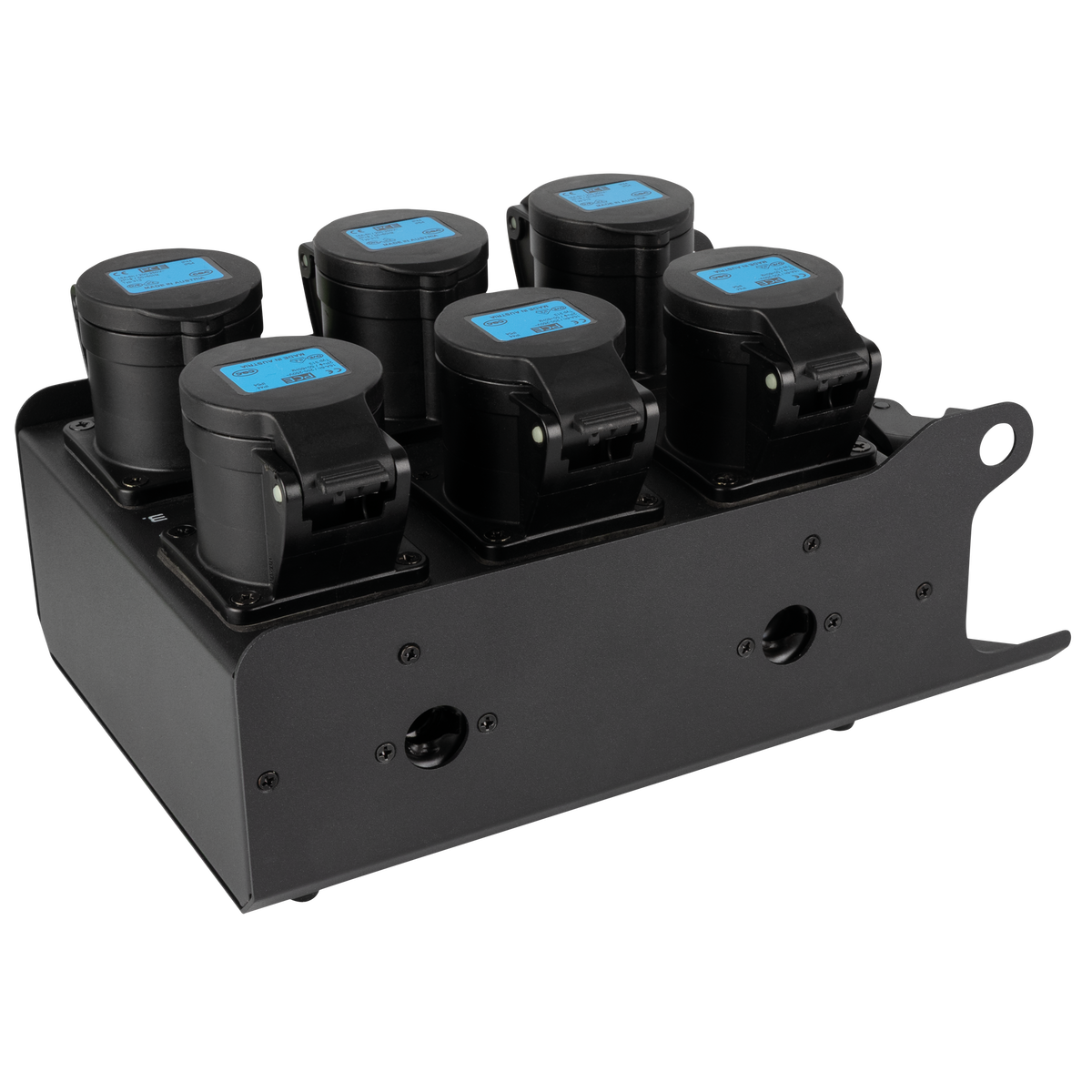 PowerCore 1m.6c breakoutbox, Multipin H16 in till 6 × CEE 16 A