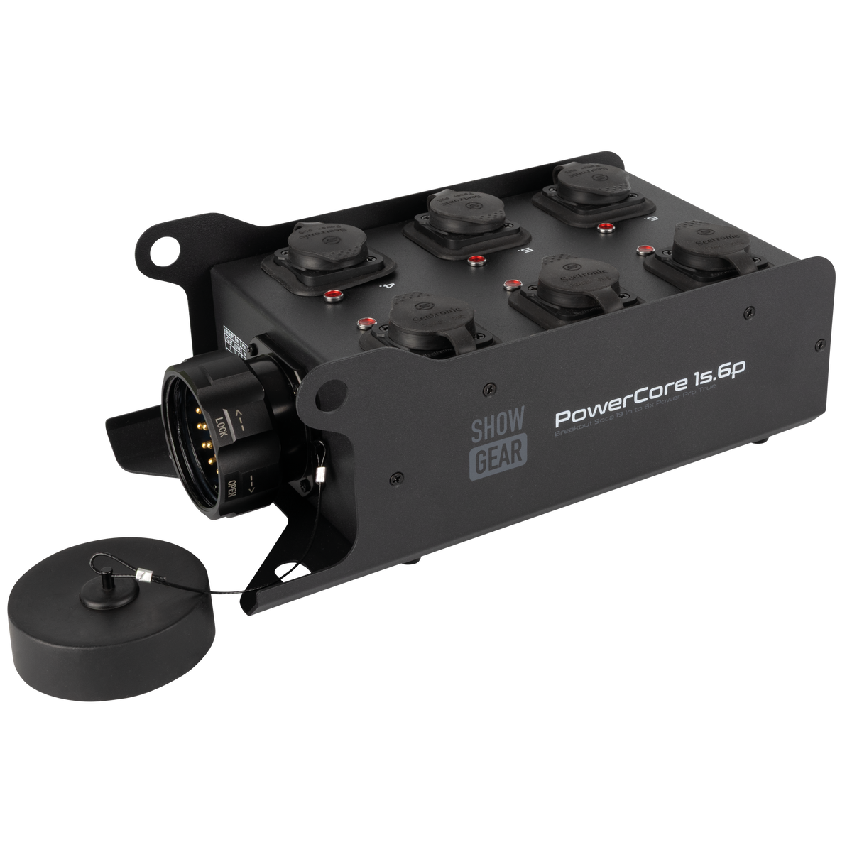 PowerCore 1s.6p breakoutbox, Multipin S19 in till 6 × Power Pro True