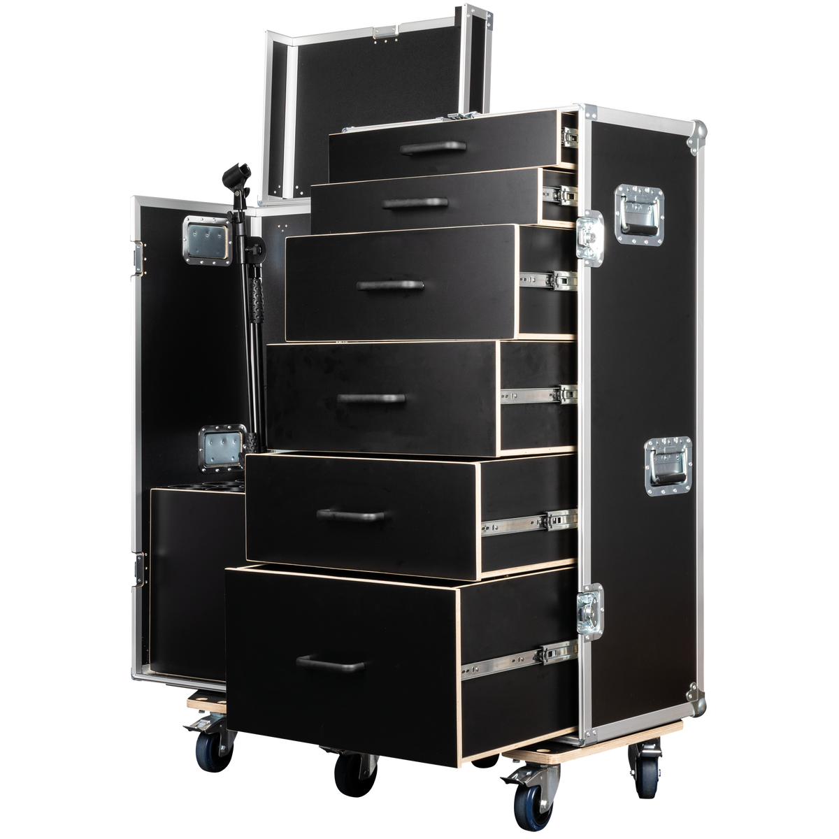 Drawer Case 3 med 6 lådor och plats för 15 mikrofonstativ