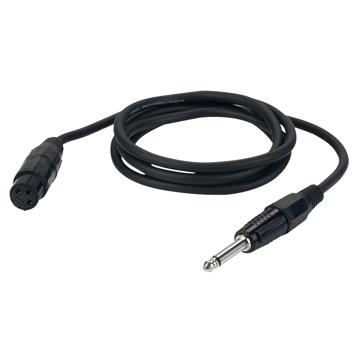 Instrumentkabel obalanserad XLR 3-polig hona till teleplugg mono, 3 m