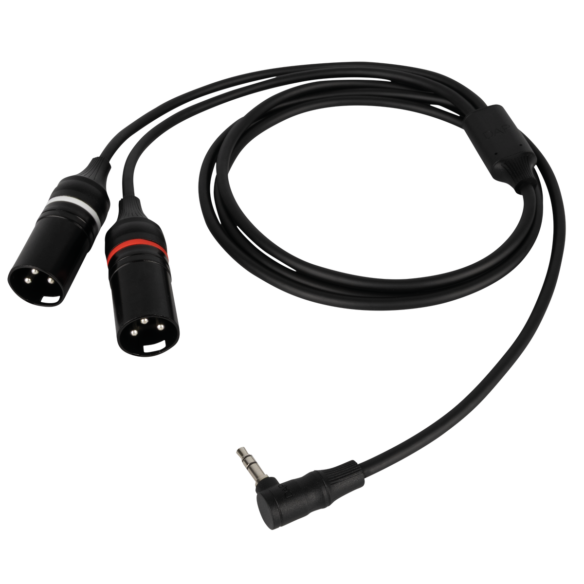 Y-kabel vinklad miniteleplugg stereo till 2 × XLR 3-polig hane, 0,75 m