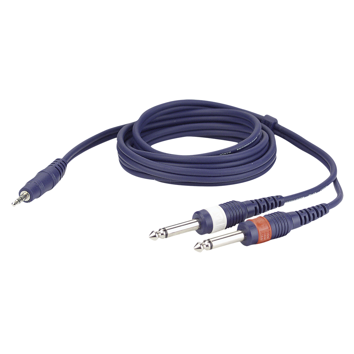 Y-kabel miniteleplugg stereo till 2 × teleplugg mono V/H, 3 m