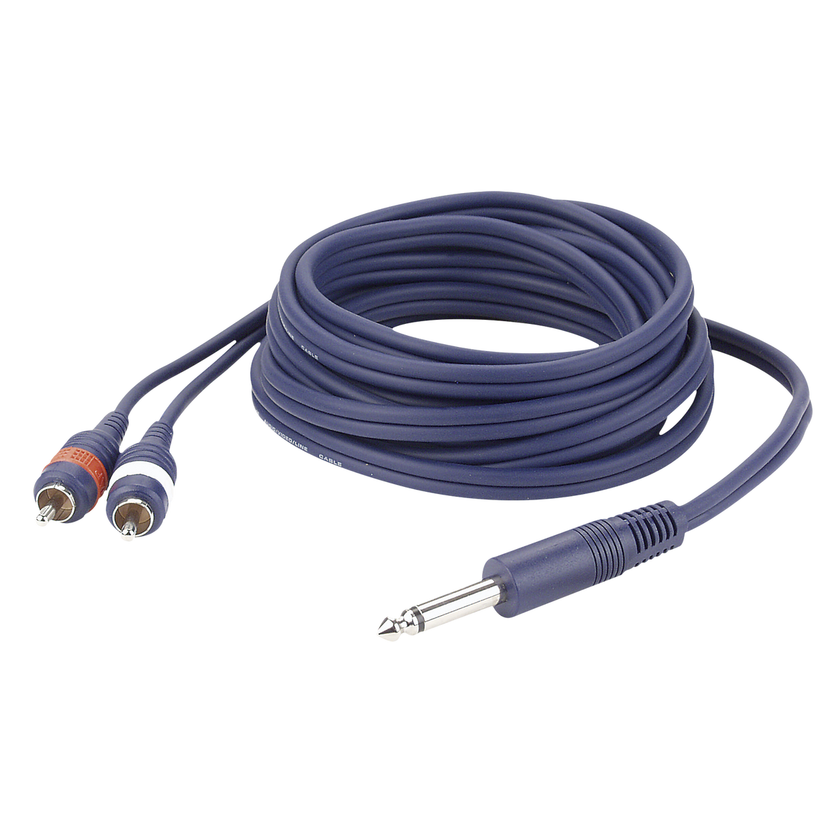 Y-kabel teleplugg mono till 2 × RCA hane V/H, 1,5 m