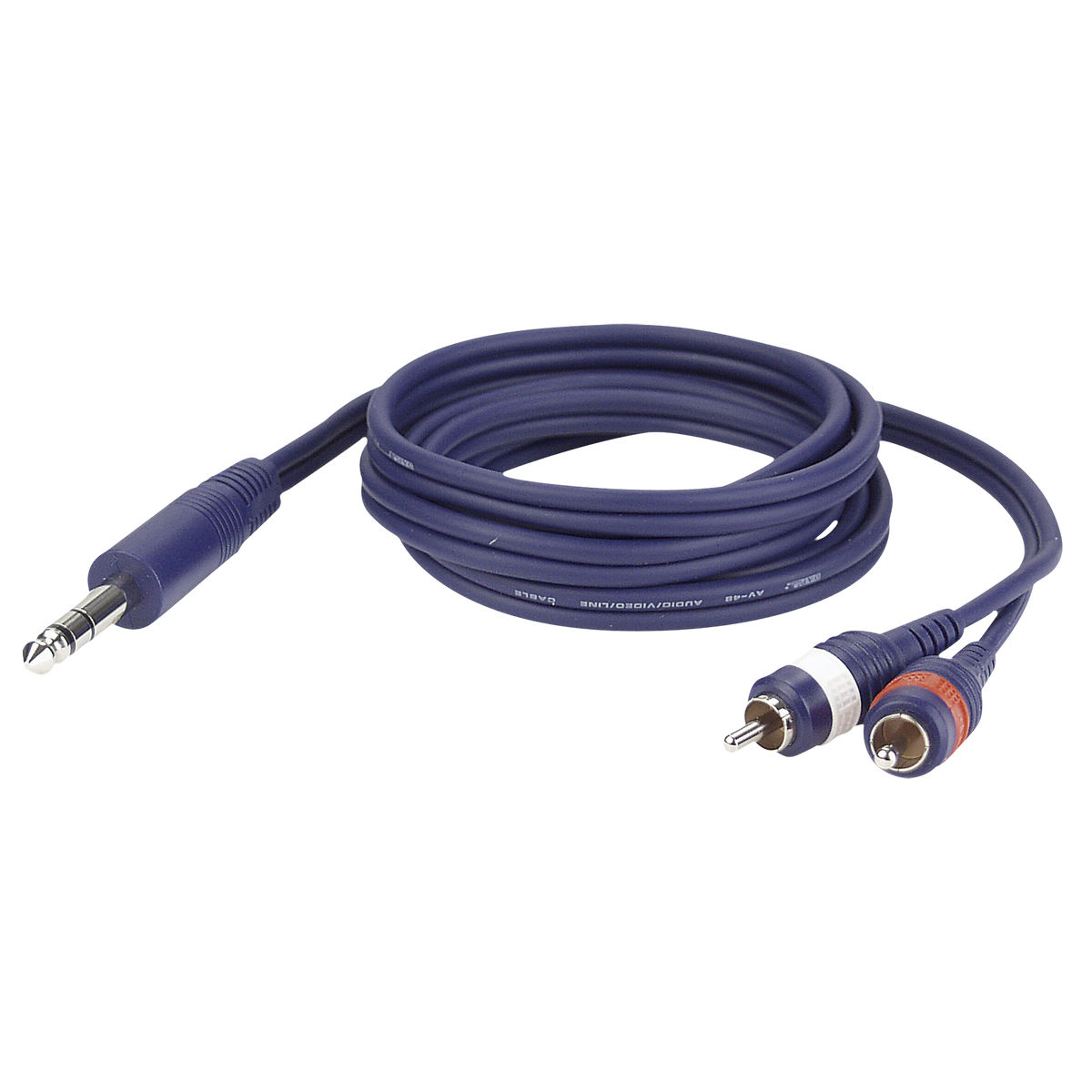 Y-kabel teleplugg stereo till 2 × RCA hane V/H, 6 m