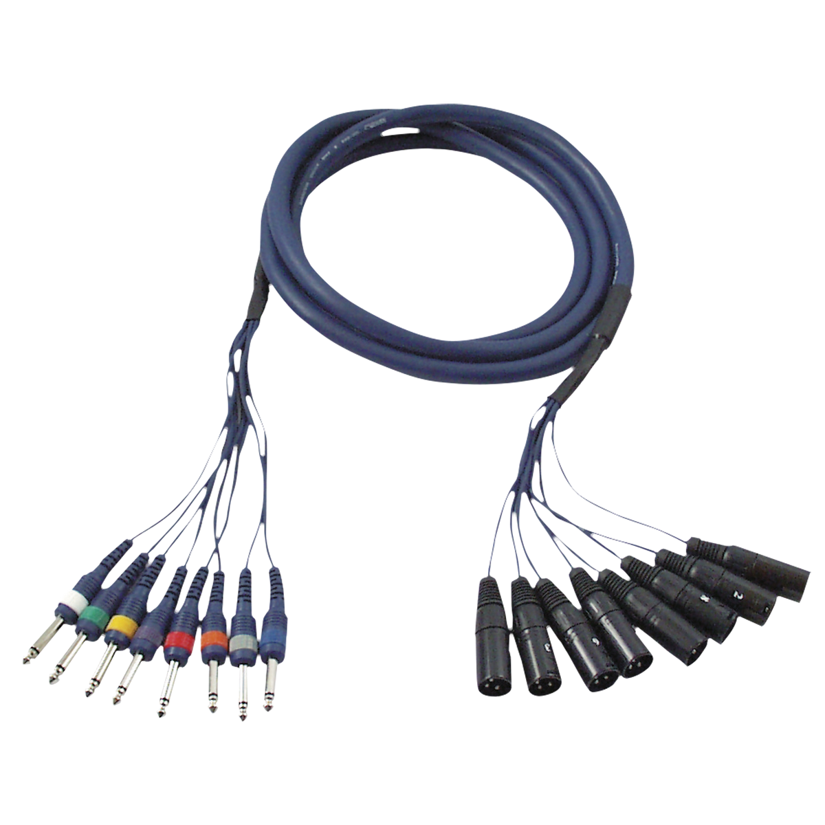 Studiosnake 8 × XLR hane till 8 × teleplugg mono, 3 m