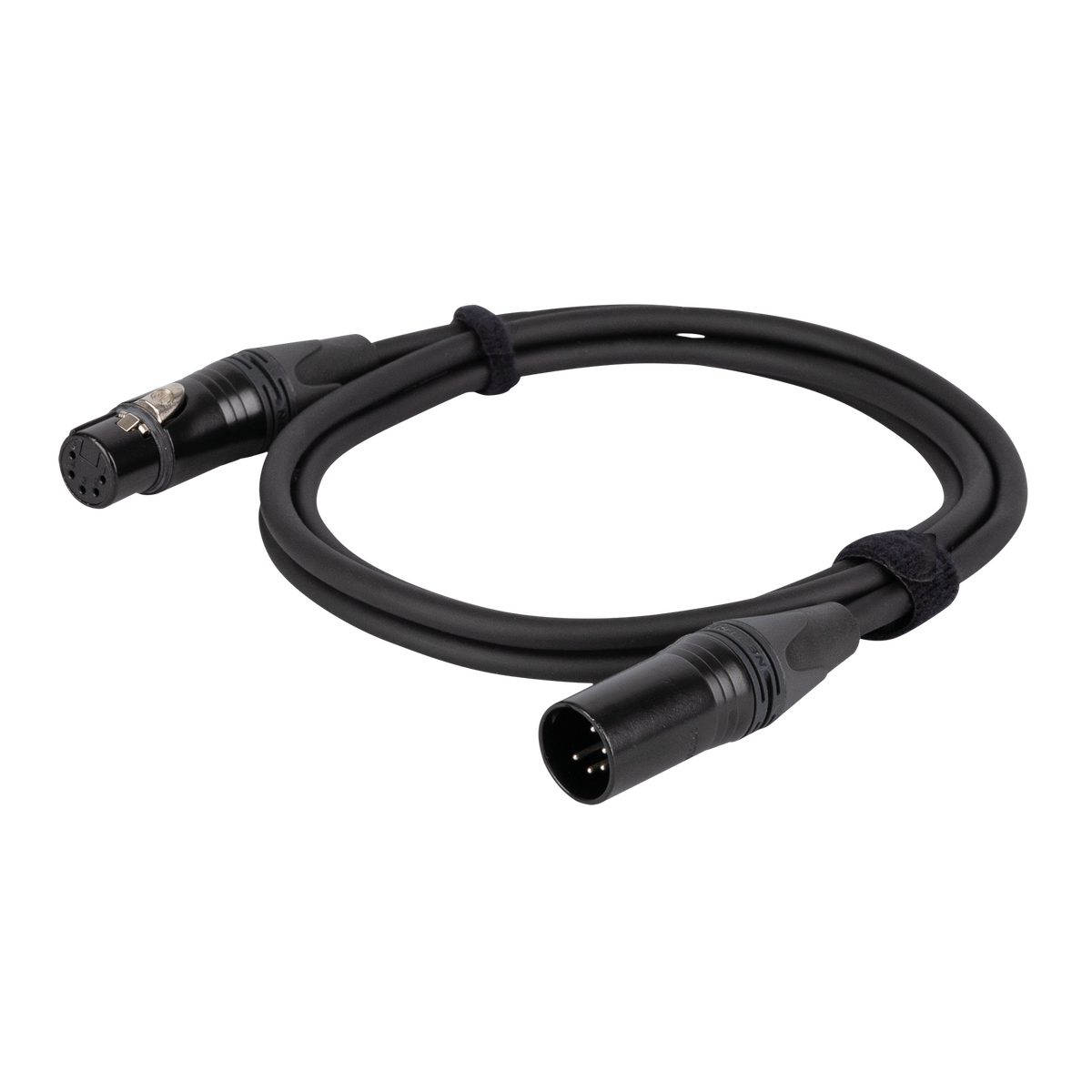 DMX/AES-EBU-kabel XLR 5-polig hane till XLR 5-polig hona, Neutrik NC5-BAG, 0,75 m