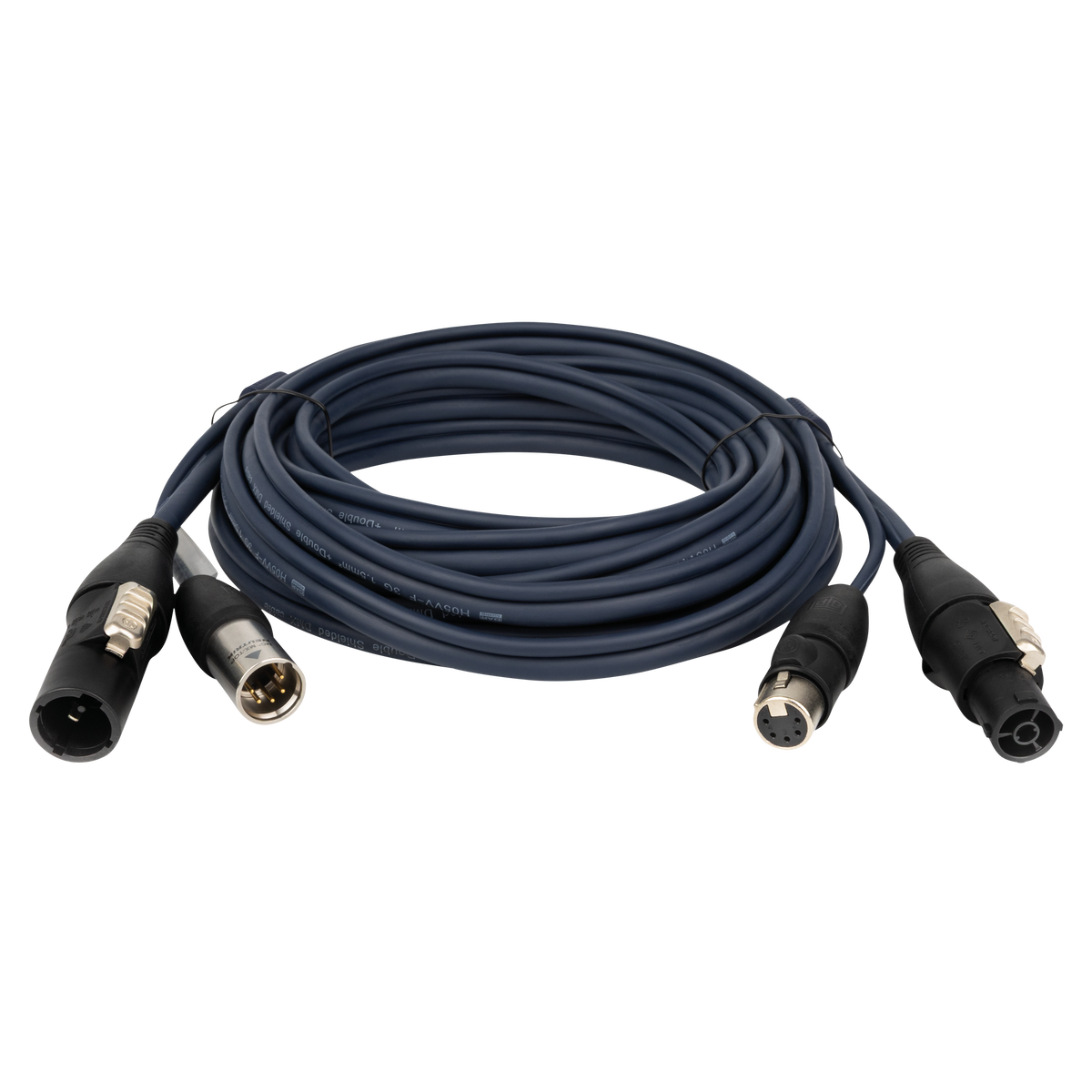Hybridkabel powerCON TRUE1 och XLR 5-polig, IP65, DMX/ström, 6 m