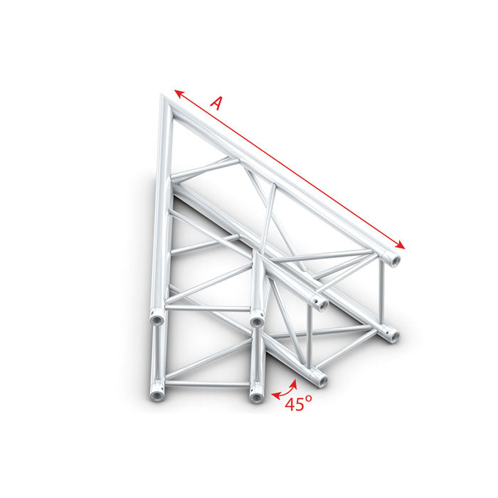 Pro-40 Square Heavy Duty F-truss, hörn, silver