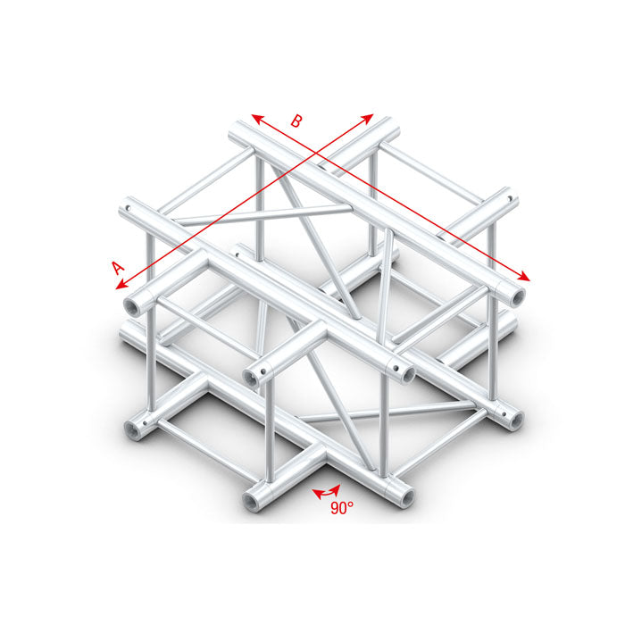 Pro-40 Square Heavy Duty F-truss, kors 4-vägs, silver