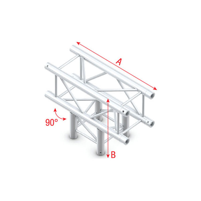 Pro-30 Square G-truss, T-kors 3-vägs, 71 cm, silver