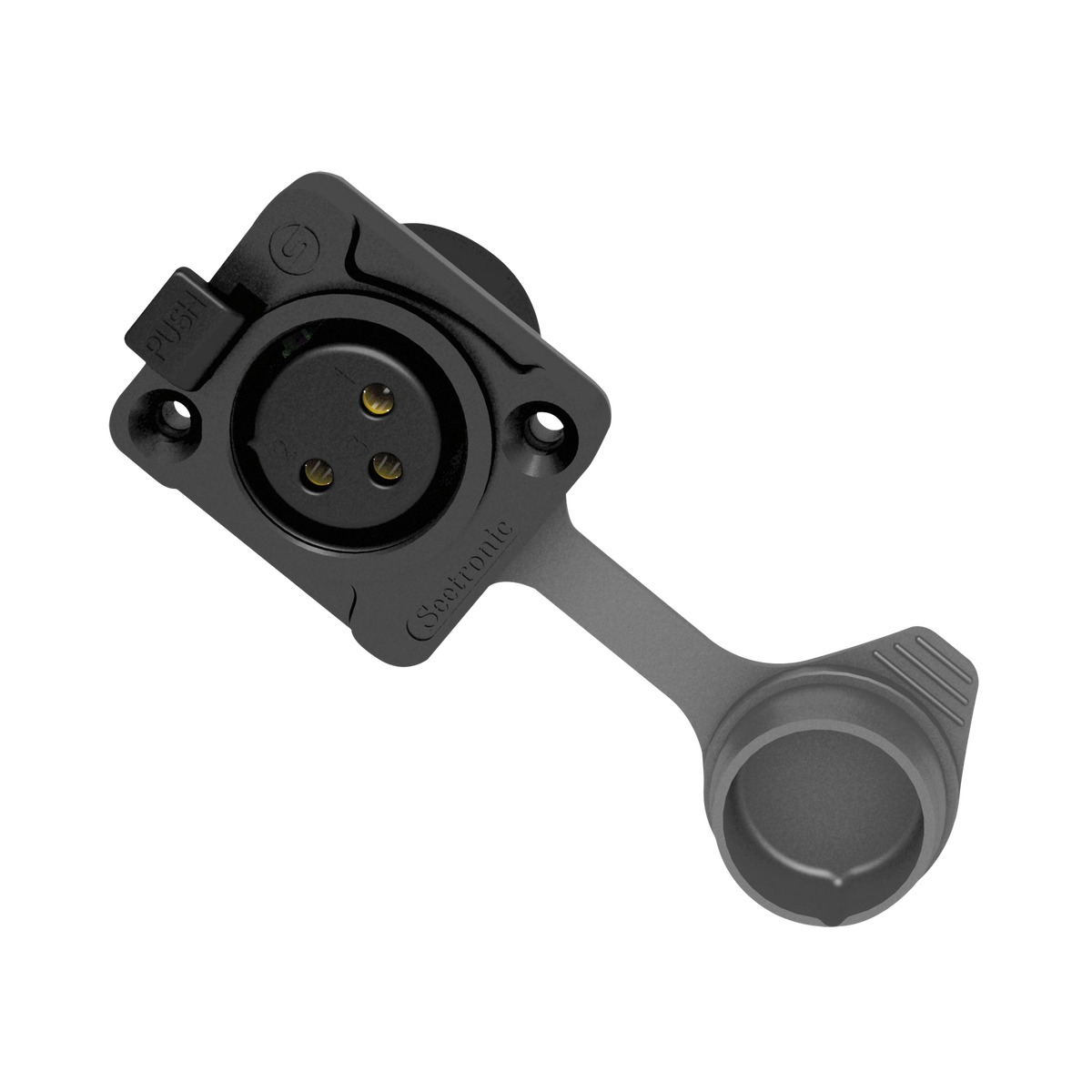 XLR-chassikontakt hona 3-polig, IP65, guldkontakter