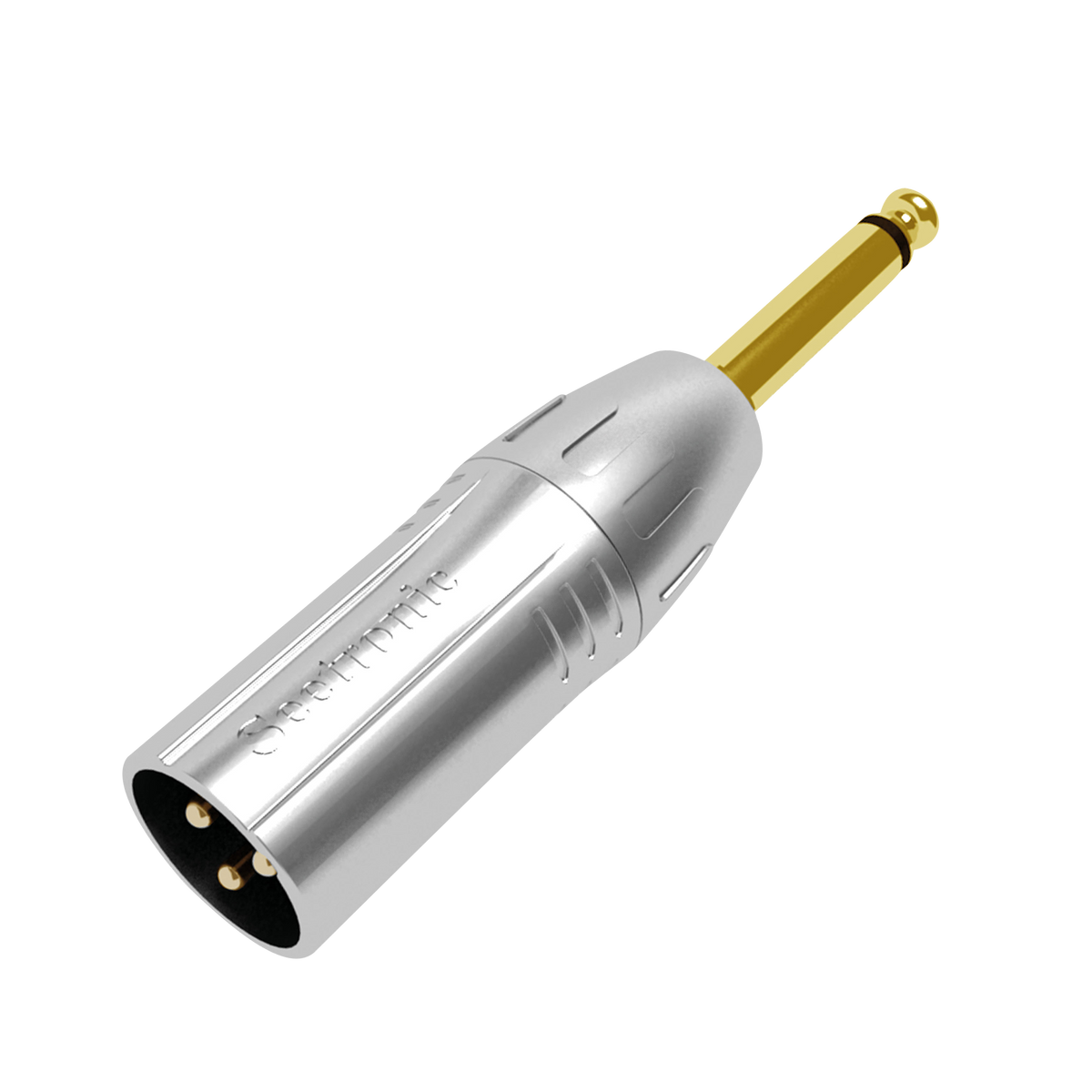 Adapter XLR 3-polig hane till 6,3 mm monoteleplugg hane, guldkontakter