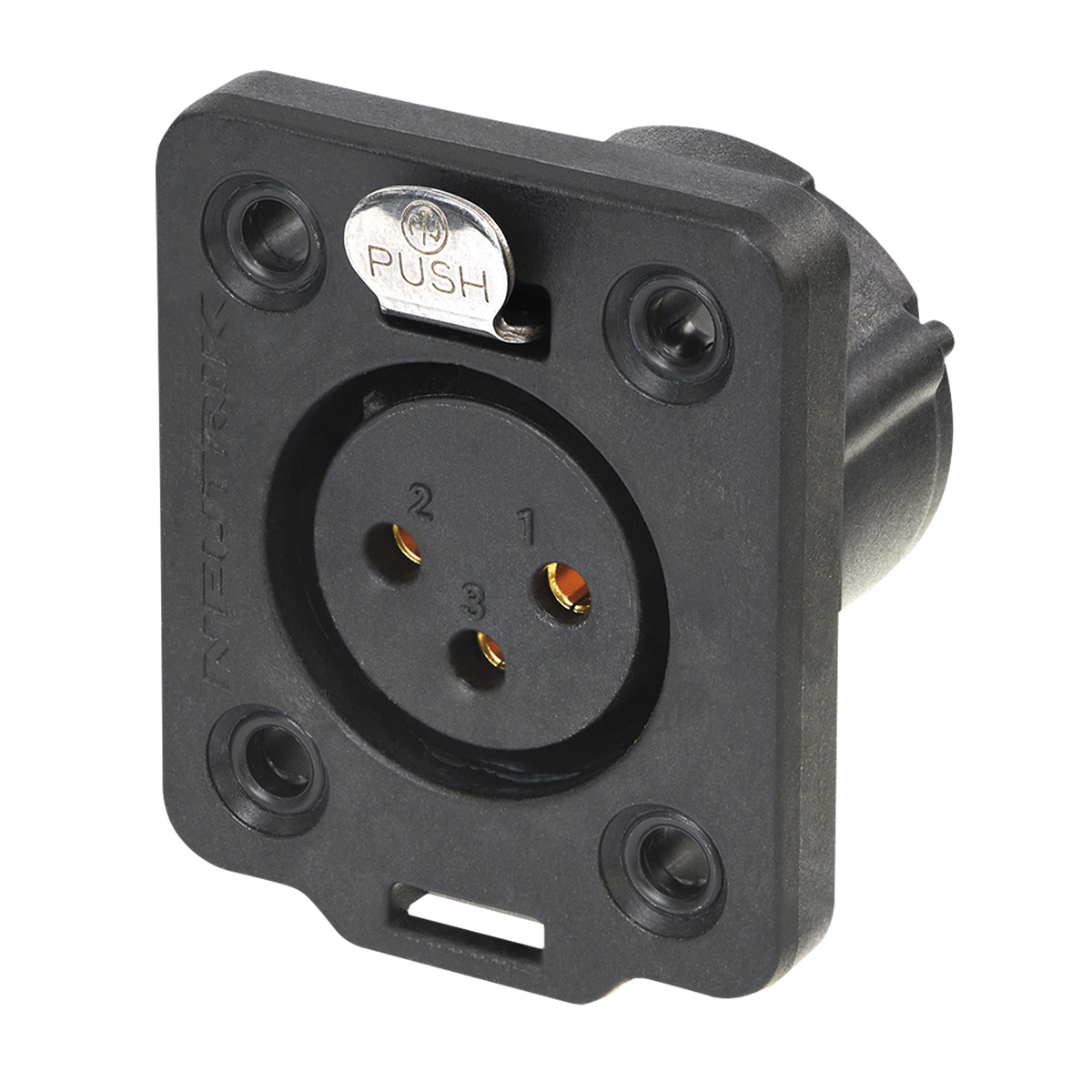 XLR-panelkontakt hona 3-polig, TOP IP65, guldkontakter